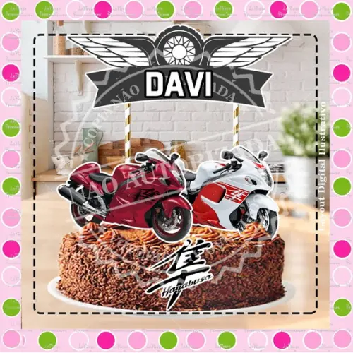 Topo de Bolo Moto Suzuki Hayabusa