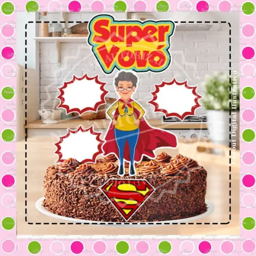 Topo de Bolo Super Vovò