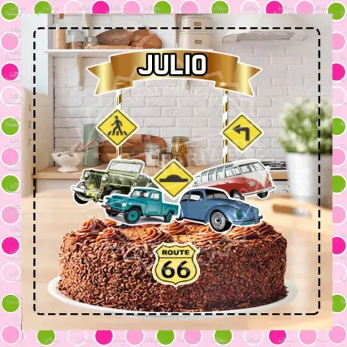 Topo de Bolo Carros Antigo
