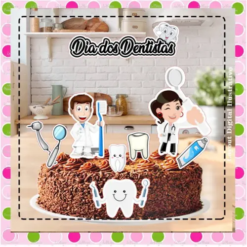 Topo de Bolo Dentista