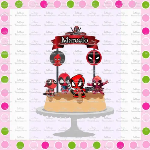 Topo de Bolo Deadpool