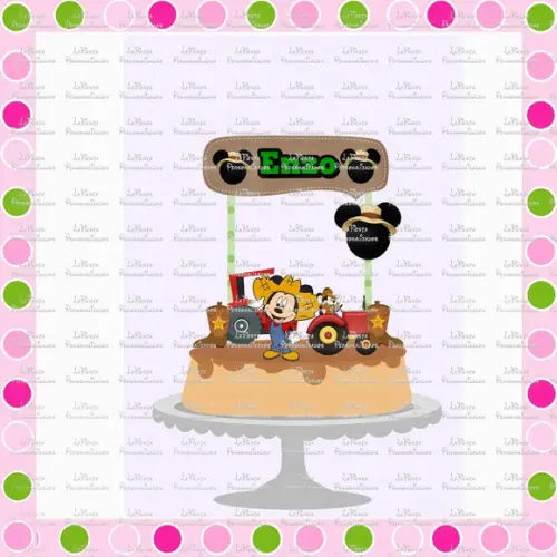 Topo de Bolo Mickey Fazendeiro