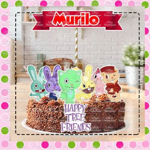 Topo de Bolo Happy Tree Friends