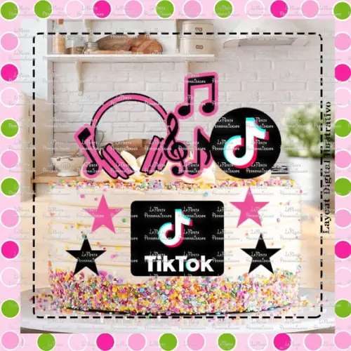 Topo de Bolo Tik Tok