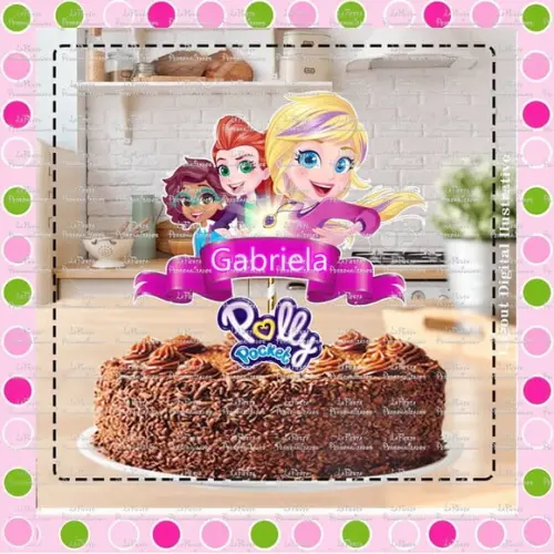 Topo de Bolo Polly Pocket