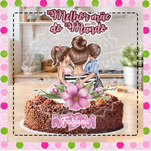 Topo de Bolo Mãe