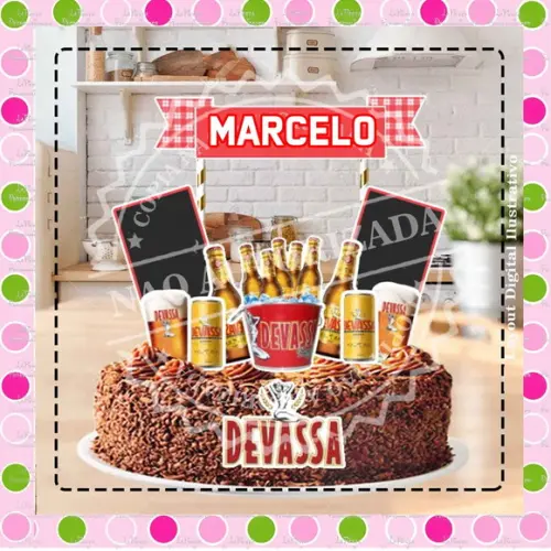 Topo de Bolo Boteco Cerveja