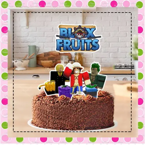 Topo de Bolo Blox Fruits