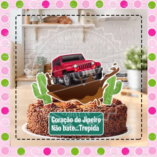 Topo de Bolo Jeep Trilha