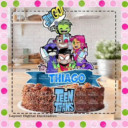 Topo de Bolo Jovens Titãs