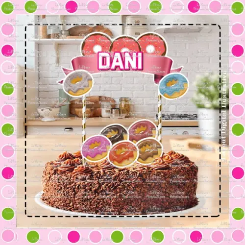 Topo de Bolo Doces Donuts