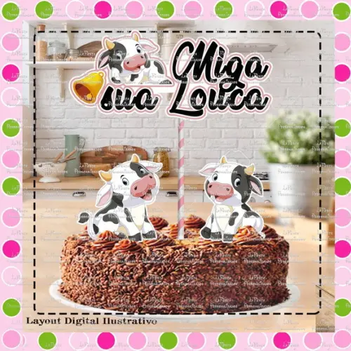 Topo de Bolo Miga sua Loka