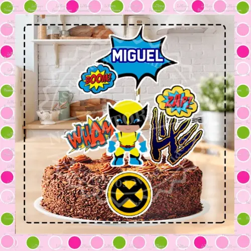 Topo de Bolo Wolverine