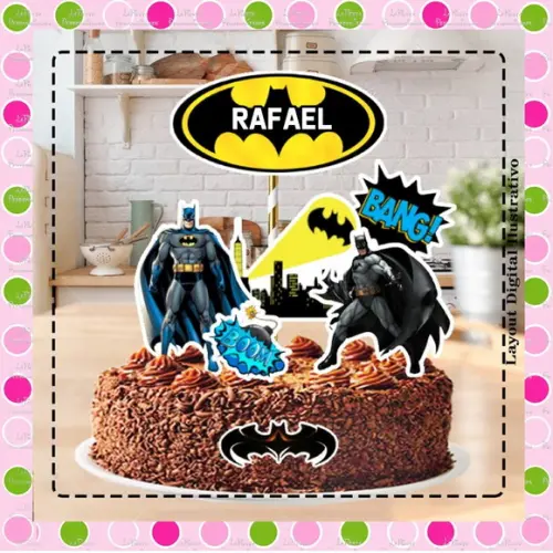 Topo de Bolo Batman