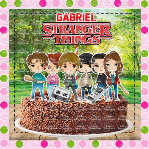 Topo de Bolo Stranger Things