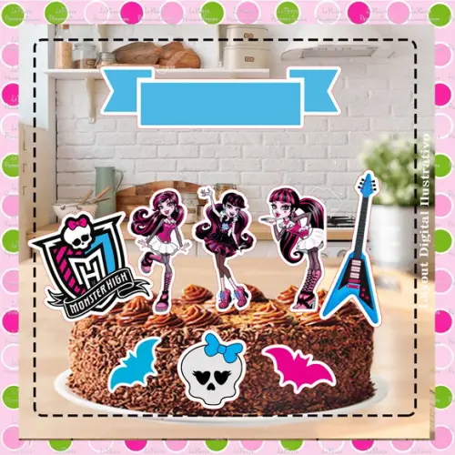 Topo de Bolo Monster High