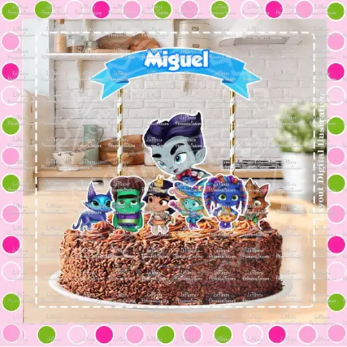 Topo de Bolo Super Monsters em Ação
