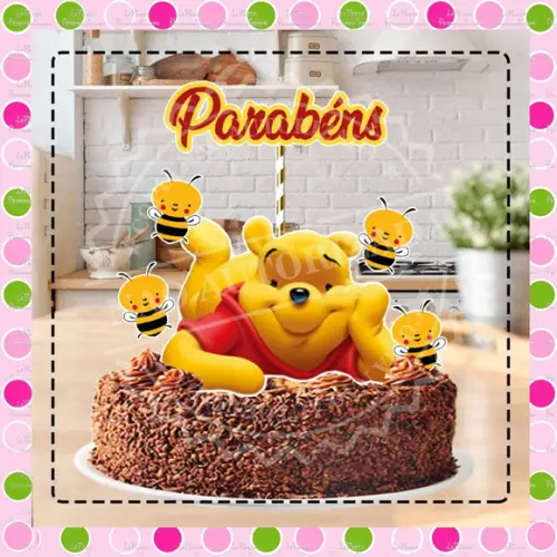 Topo de Bolo Ursinho Pooh