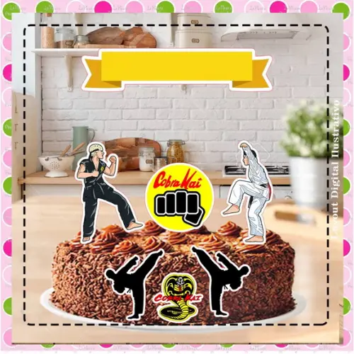 Topo de Bolo Cobra Kai