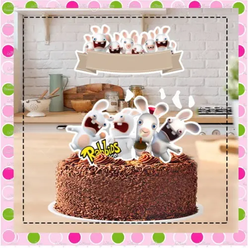 Topo de Bolo Raving Rabbids