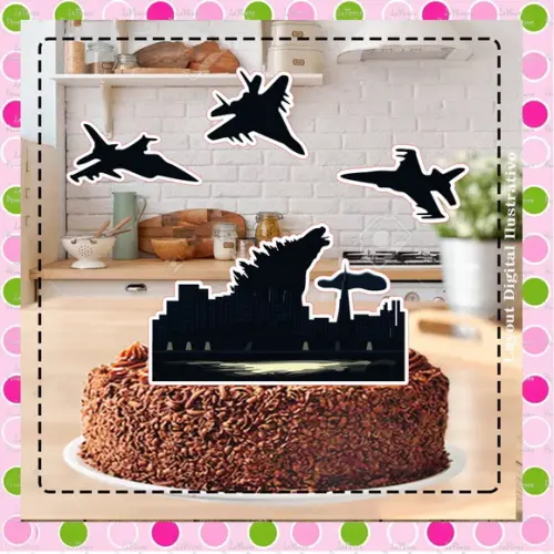 Topo de Bolo Godzilla