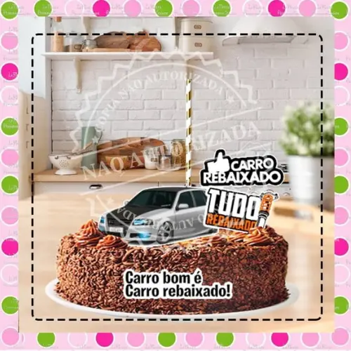 Topo de Bolo Carro Rebaixado