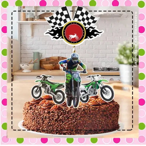 Topo de Bolo Motocross