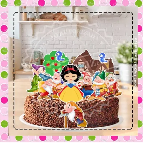 Topo de Bolo Branca de Neve