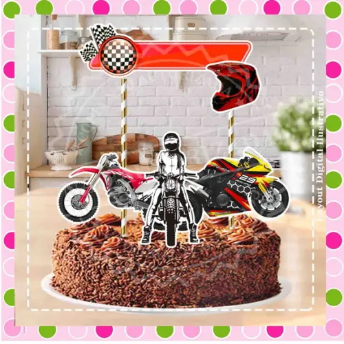 Topo de Bolo Motocross