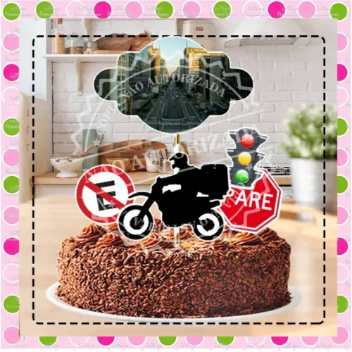 Topo de Bolo Moto Boy