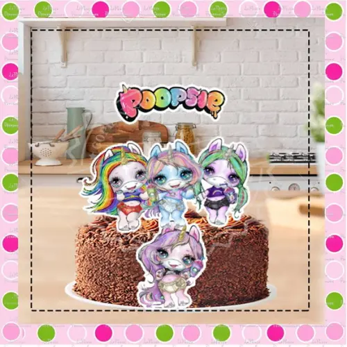 Topo de Bolo Poopsie Slime