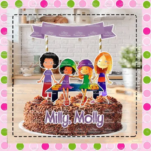 Topo de Bolo Milly e Molly