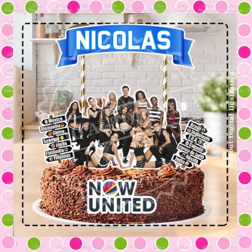 Topo de Bolo Banda Now United