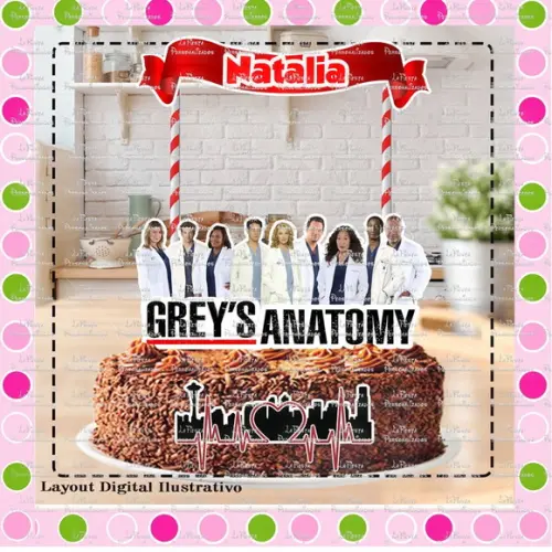 Topo de Bolo Grey's Anatomy