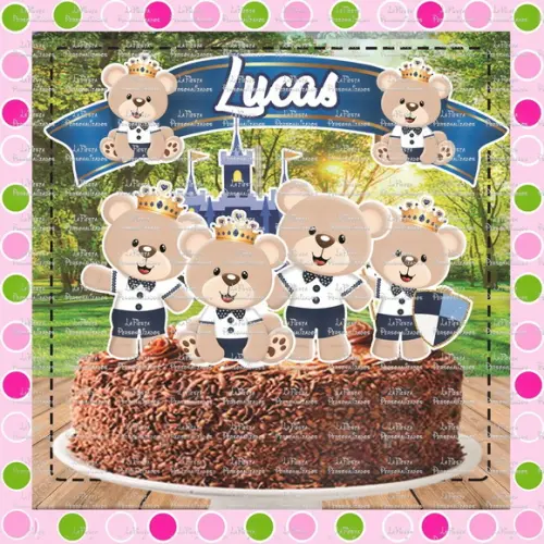 Topo de Bolo Urso Príncipe