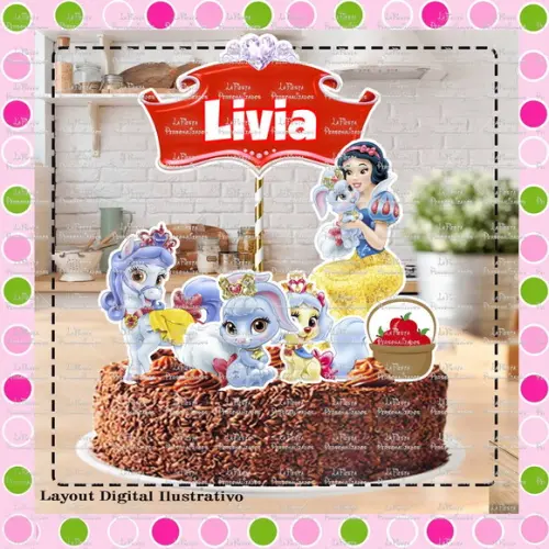 Topo de Bolo Branca de Neve