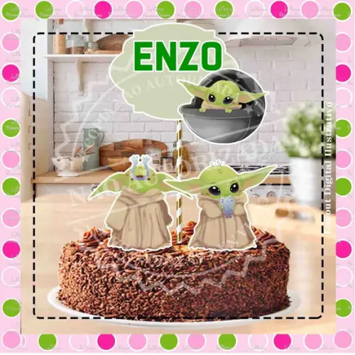 Topo de Bolo Baby Yoda