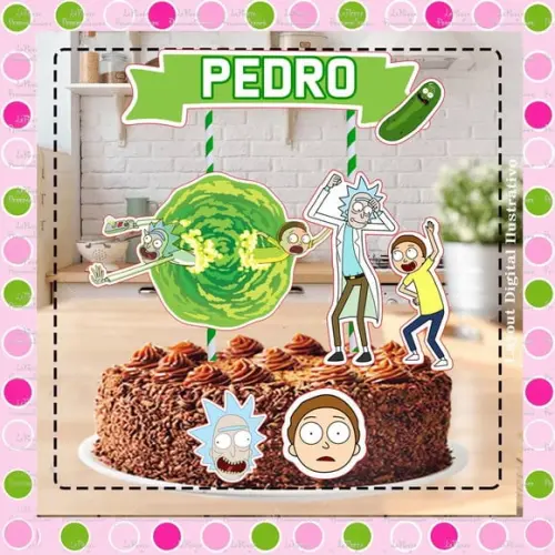 Topo de Bolo Rick and Morty