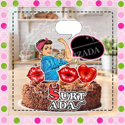 Topo de Bolo Mulher Surtada