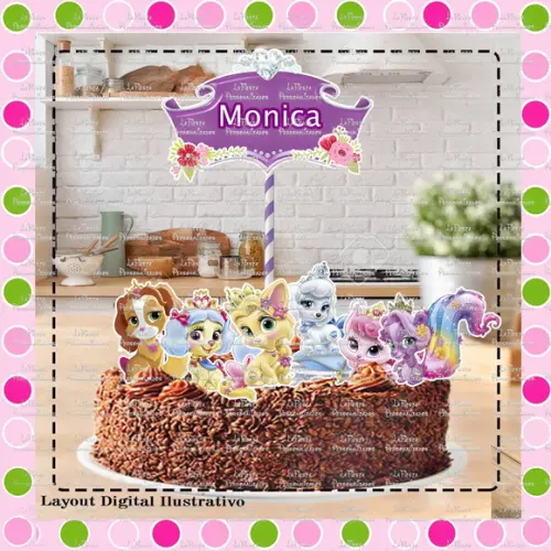 Topo de Bolo Pets Princesas