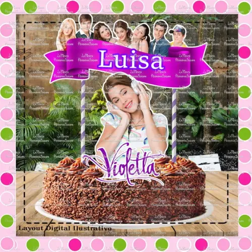 Topo de Bolo Violetta