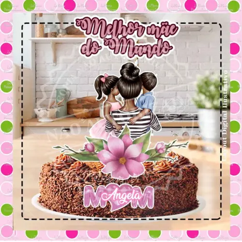 Topo de Bolo Mãe