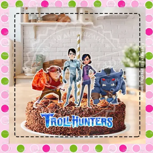Topo de Bolo Caçadores de Trolls