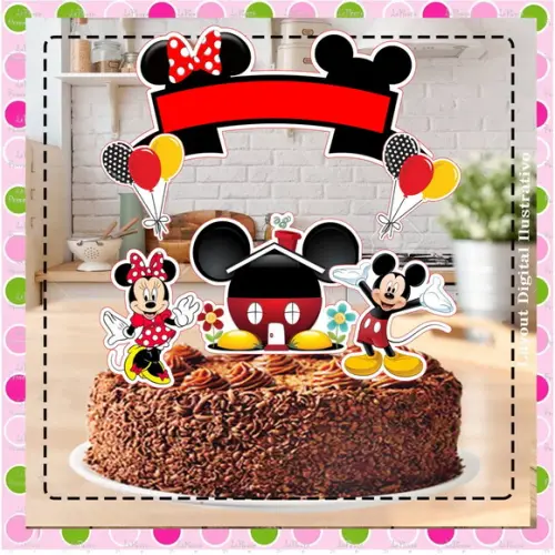 Topo de Bolo Mickey e Minnie
