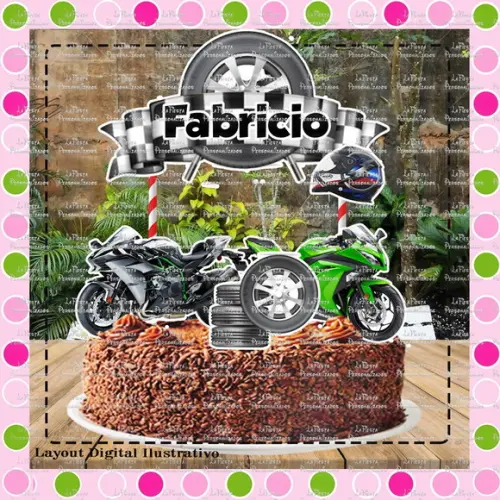 Topo de Bolo Moto