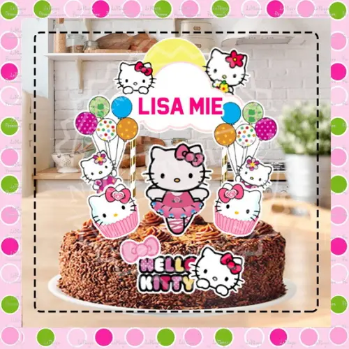 Topo de Bolo Hello Kitty