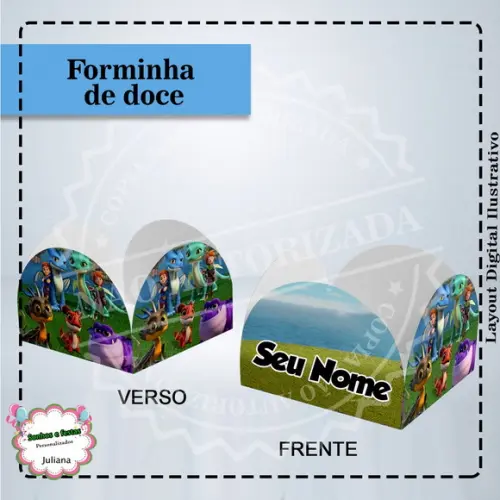 Forminha para Docinho Dragõe Equipe de Resgate