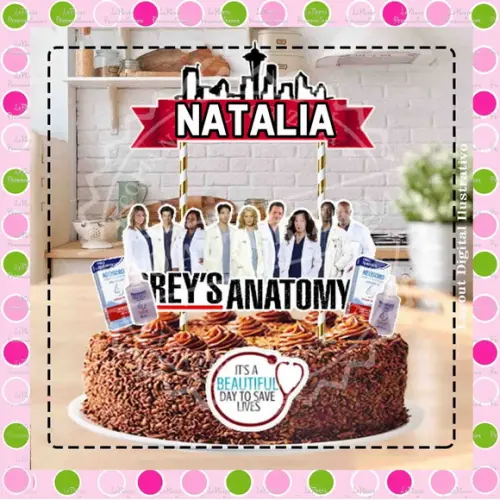 Topo de Bolo Grey's Anatomy