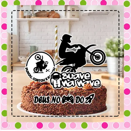 Topo de Bolo Motocross