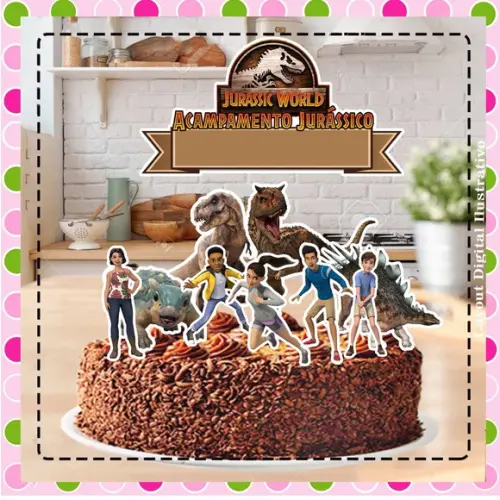 Topo de Bolo Acampamento Jurássico